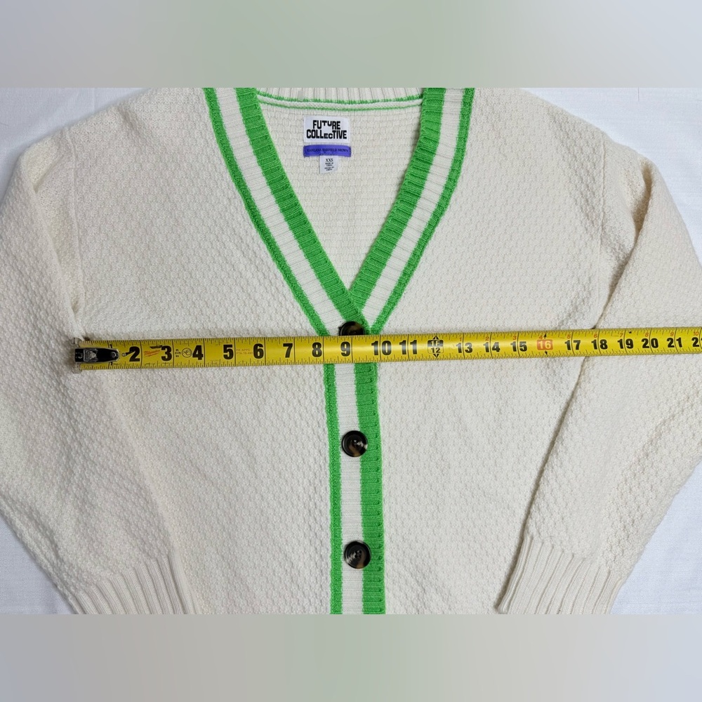 Future Collective Kahlana Barfield Ivory Women’s XXS Cardigan Sweater - Picture 9 of 13